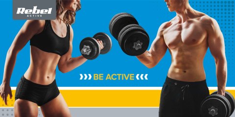 Obciążenie żeliwne olimpijskie gumowane 20kg, otwór 51mm , REBEL ACTIVE