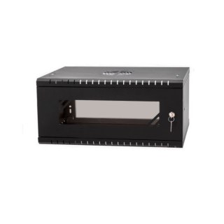 Szafa rack 19" 4U wisząca 450mm RAL9004 drzwi szk