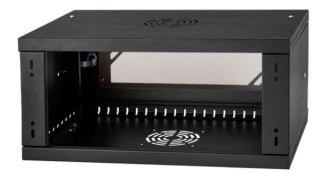 Szafa rack 19" 4U wisząca 450mm RAL9004 drzwi szk