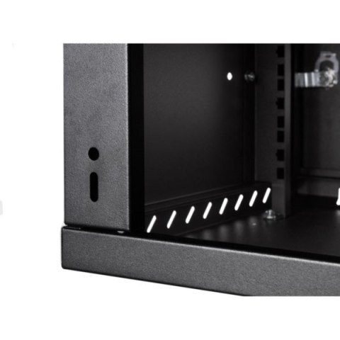 Szafa rack 19" 4U wisząca 450mm RAL9004 drzwi szk Szafa rack 19" 4U wisząca 450mm RAL9004 drzwi szk