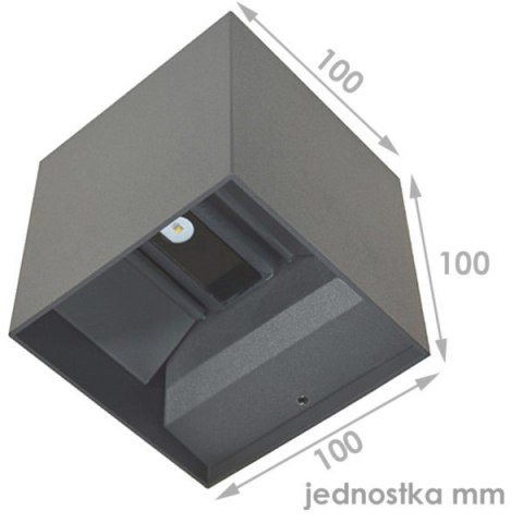 Oprawa elewacyjna LED Kreon 2*3w kwadrat 4000K an Oprawa elewacyjna LED Kreon 2*3w kwadrat 4000K an