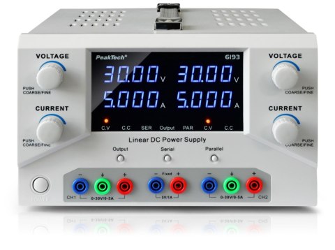 Zasilacz laboratoryjny 2x30V 5A PeakTech 6193 USB Zasilacz laboratoryjny 2x30V 5A PeakTech 6193 USB