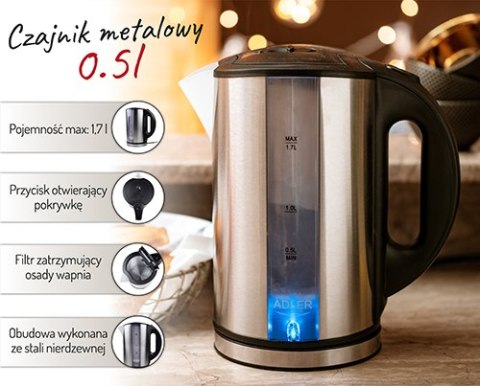Adler Czajnik metalowy 1,7 L