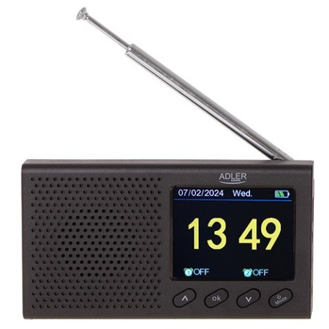 Adler Radio Przenośne - LCD - FM - Bluetooth - Zegar