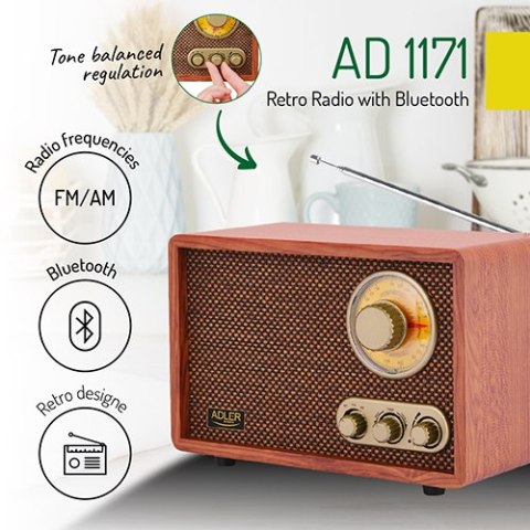 Adler Retro Radio z Bluetooth