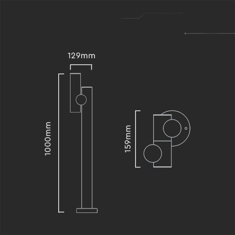 Słupek Ogrodowy V-TAC 4W LED 100CM Czarny IP44 VT-1187 3000K 390lm Słupek Ogrodowy V-TAC 4W LED 100CM Czarny IP44 VT-1187 3000K 390lm