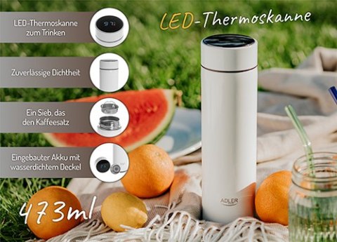 Adler Termos LED 473ml biały
