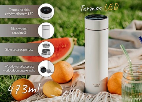 Adler Termos LED 473ml biały