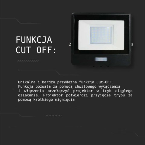 Projektor LED V-TAC 10W SAMSUNG CHIP Czujnik Ruchu Czarny Przewód 1M VT-118S-1 6400K 735lm 5 Lat Gwarancji Projektor LED V-TAC 10W SAMSUNG CHIP Czujnik Ruchu Czarny Przewód 1M VT-118S-1 6400K 735lm 5 Lat Gwarancji
