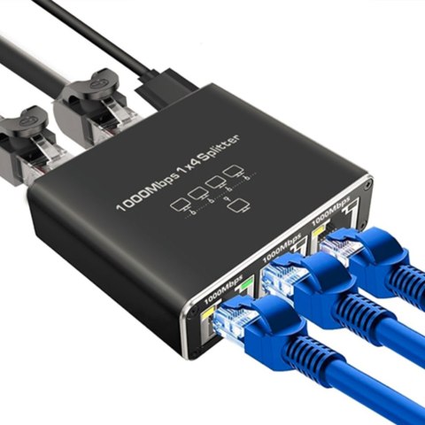 Rozdzielacz Ethernet RJ45 1 do 4 SP-SG104 Gigabit SPACETRONIK