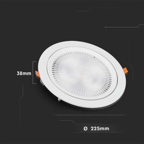 Oprawa V-TAC LED Downlight SAMSUNG CHIP 30W Ruchoma VT-2-30 3000K 3040lm 5 Lat Gwarancji