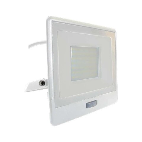 Projektor LED V-TAC 50W SAMSUNG CHIP Czujnik Ruchu Biały Przewód 1M VT-158S-1-W 6400K 4000lm 5 Lat Gwarancji Projektor LED V-TAC 50W SAMSUNG CHIP Czujnik Ruchu Biały Przewód 1M VT-158S-1-W 6400K 4000lm 5 Lat Gwarancji