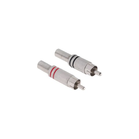 Wtyk RCA nikiel dwa paski czerwony/czarny Cabletech Wtyk RCA nikiel dwa paski czerwony/czarny Cabletech