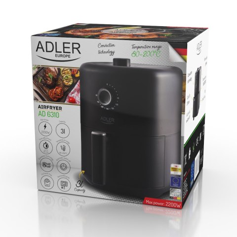 Adler Frytkownica beztłuszczowa 3,0 L Adler Frytkownica beztłuszczowa 3,0 L