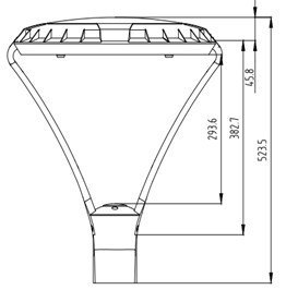 Lampa parkowa Adora 40W 4000K RAL7016 z redukcją