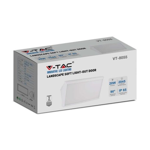 Oprawa Ścienna V-TAC 20W LED Ukośna Biała IP65 VT-8055 3000K 2045lm Oprawa Ścienna V-TAC 20W LED Ukośna Biała IP65 VT-8055 3000K 2045lm