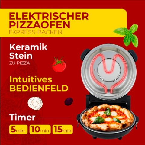 Adler Piec do pizzy - elektryczny - 5 stopni regulacji temp.