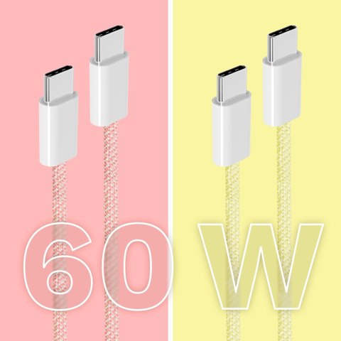 Kabel USB typu C - USB typu C 60 W 1,5 m żółty Kruger&Matz Basic