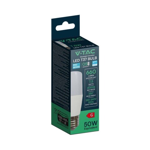 Żarówka LED V-TAC SAMSUNG CHIP 7,5W E27 T37 VT-237 3000K 660lm 5 Lat Gwarancji Żarówka LED V-TAC SAMSUNG CHIP 7,5W E27 T37 VT-237 3000K 660lm 5 Lat Gwarancji
