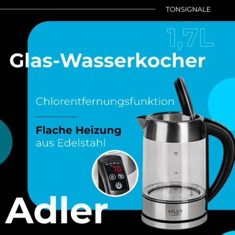 Adler Czajnik szklany 1,7 L z regulacją temp.