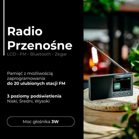 Adler Radio Przenośne - LCD - FM - Bluetooth - Zegar