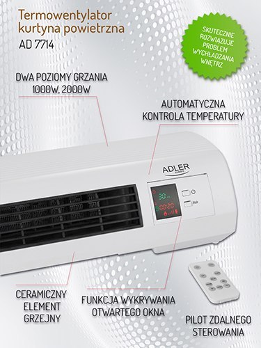 Adler Termowentylator - kurtyna powietrzna