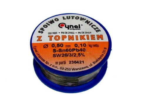 Cyna 0,50/100g Sn60Pb40 z topnikiem Cynel Cyna 0,50/100g Sn60Pb40 z topnikiem Cynel