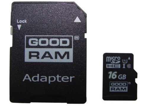 Karta pamięci micro SDHC GOODRAM 16GB Class10 UHS- Karta pamięci micro SDHC GOODRAM 16GB Class10 UHS-