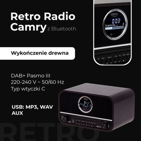 Camry Retro Radio z Bluetooth