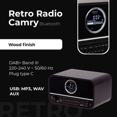 Camry Retro Radio z Bluetooth