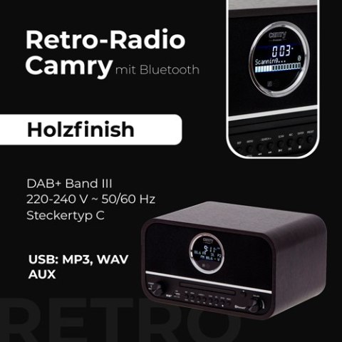 Camry Retro Radio z Bluetooth