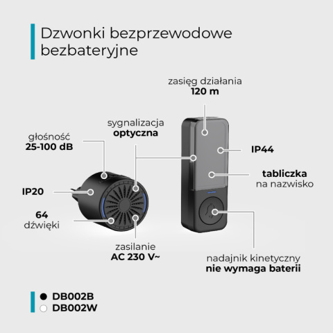 Dzwonek bezprzewodowy biały Lumio DB002W