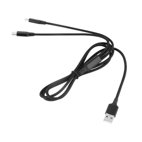 Kabel wtyk USB A - wtyk USB C/ wtyk lightningh (2w1) 1m Kabel wtyk USB A - wtyk USB C/ wtyk lightningh (2w1) 1m