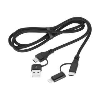 Kabel wtyk USB A/C - wtyk USB C/lightning (2+2) 1m