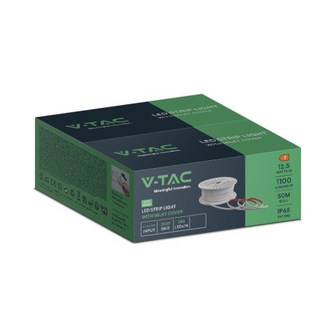 Taśma LED 230V V-TAC Bezpunktowa COB 286LED/m 12,5W/m Rolka 50mb VT-2025 286-50M 4000K 1100lm Taśma LED 230V V-TAC Bezpunktowa COB 286LED/m 12,5W/m Rolka 50mb VT-2025 286-50M 4000K 1100lm