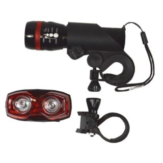 Lampa rowerowa LED zestaw przód + tył ---