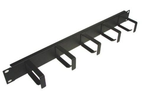 Organizator kabli 1U 5 uchwytów metal czarny Organizator kabli 1U 5 uchwytów metal czarny