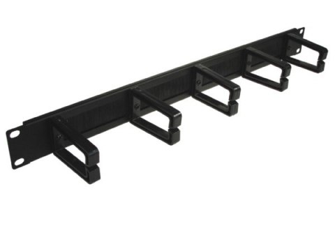 Organizator kabli 1U 5 uchwytów metal szczotkowy Organizator kabli 1U 5 uchwytów metal szczotkowy