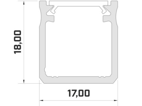 Profil LED nawierzchniowy 18mm anodowany 2mb Profil LED nawierzchniowy 18mm anodowany 2mb
