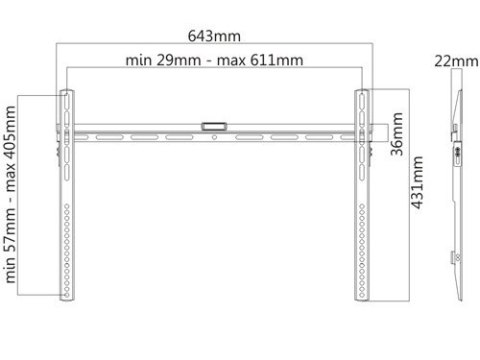 Uchwyt LCD Slim 37"-70" 45kg stały czarny Uchwyt LCD Slim 37"-70" 45kg stały czarny