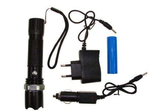 Latarka ręczna 1 dioda 3W zoom 240lm + ładowark -- Latarka ręczna 1 dioda 3W zoom 240lm + ładowark --