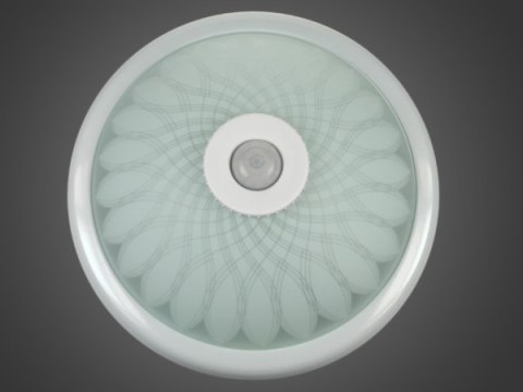 Plafon 2x40W E27 z czujnikiem PIR szkło frosted..