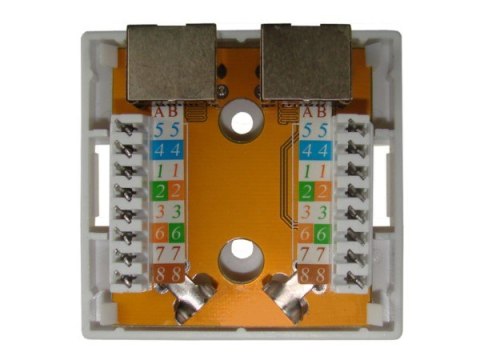 Puszka natynkowa cat5e 2x RJ-45 STP zatrzaskowa