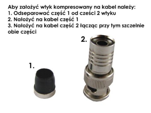 Wtyk BNC kompresowany na RG6 op/10 Wtyk BNC kompresowany na RG6 op/10
