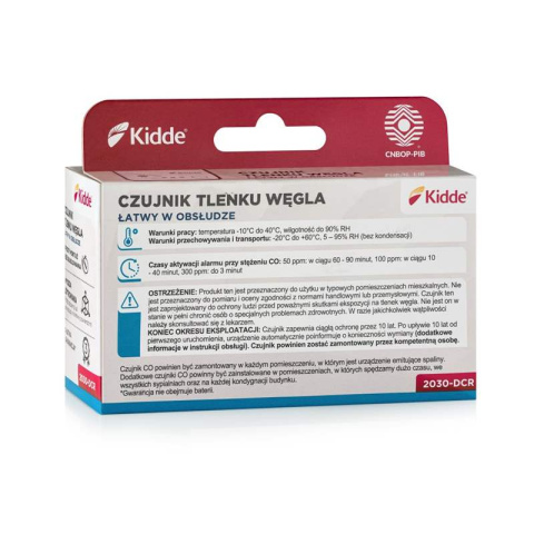 Czujnik czadu, tlenku węgla CO na baterie Kidde KID-2030-DCR