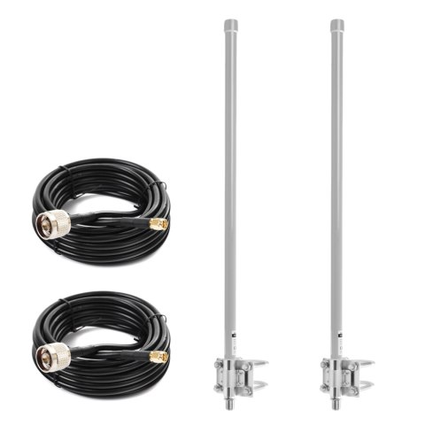 Zestaw anten dookólnych 10dBi 4G LTE OMNI 2x5m WH