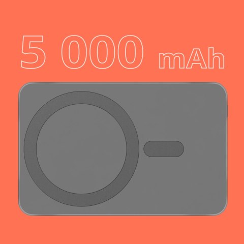 POWERBANK indukcyjny Kruger&Matz 5000 mAh Mag Safe szary