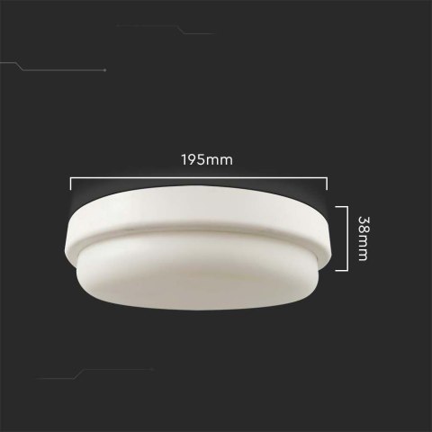 Plafon V-TAC 18W LED Okrągły 195x38mm IP54 VT-8096 6500K 1820lm