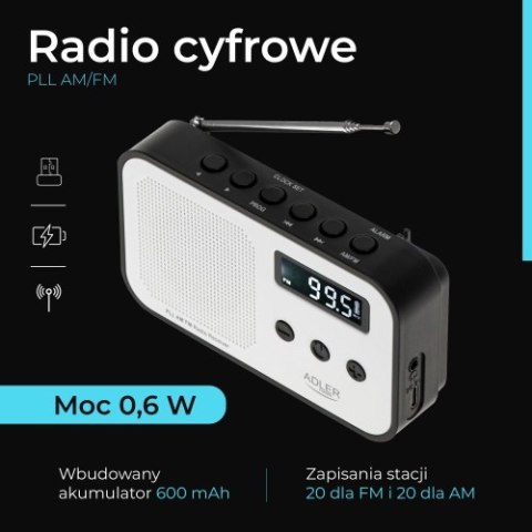 Adler Radio cyfrowe PLL AM / FM