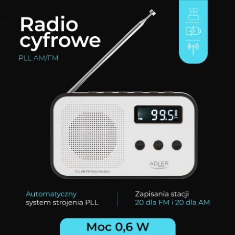 Adler Radio cyfrowe PLL AM / FM